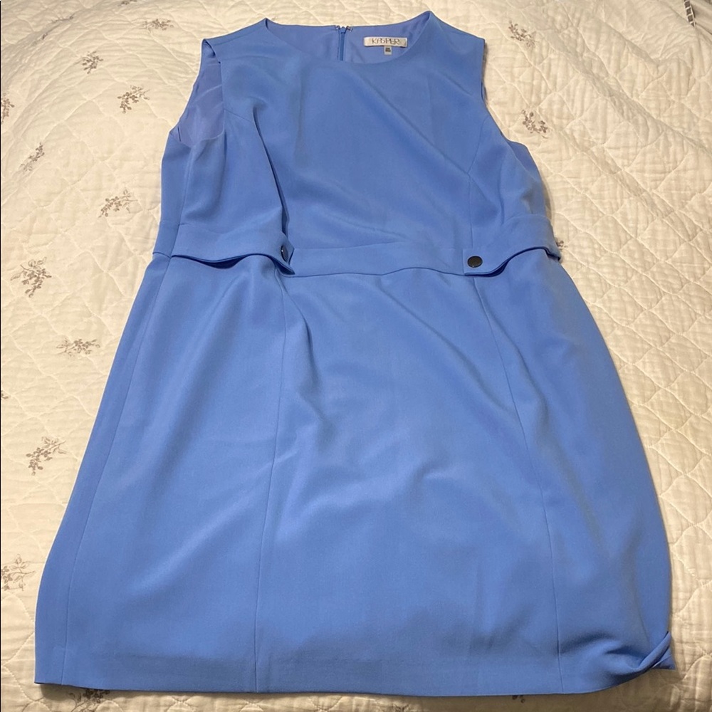Kasper Sky Blue Sleeveless Dress